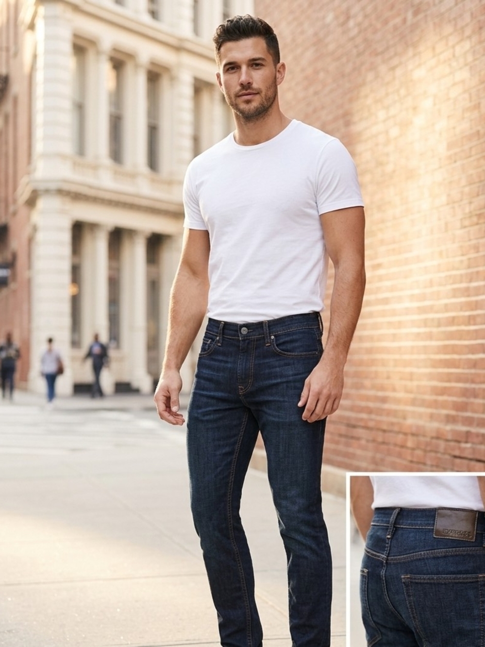 Express Men’s Slim Jeans in Dark Blue